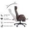 Mid-Century Modern Coffee Leatherette Gaslift Adjustable Swivel High Back Office Chair with Footrest and Armrest